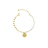 Xuping joyería europa y américa personalidad hip hop smiley cara alfabeto pulsera ins influencers doble capa acero inoxidable titanio acero pulsera mujeres Item Picture